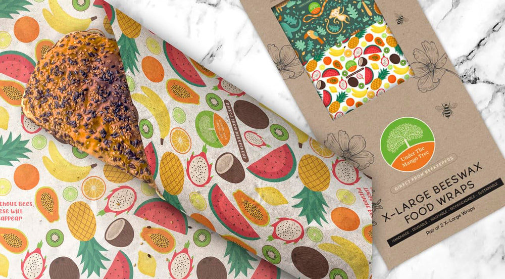 Reusable XL Beeswax Food Wraps - XL Set of 2